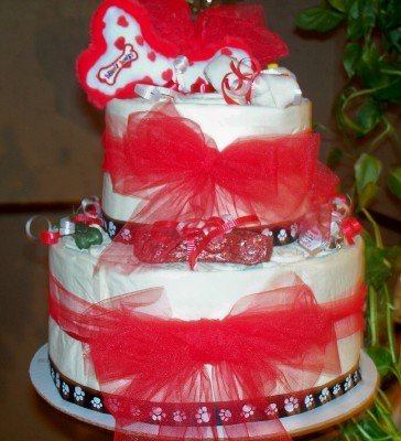 Puppy Love 2 Tier Cake - Puppy shower gift or Sweetest Day dog gift