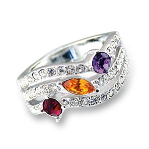 Multicolor Swarovski.Crystal Ring