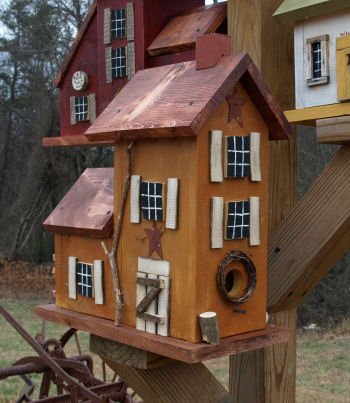 Large Primitive Mustard Bird Homestead