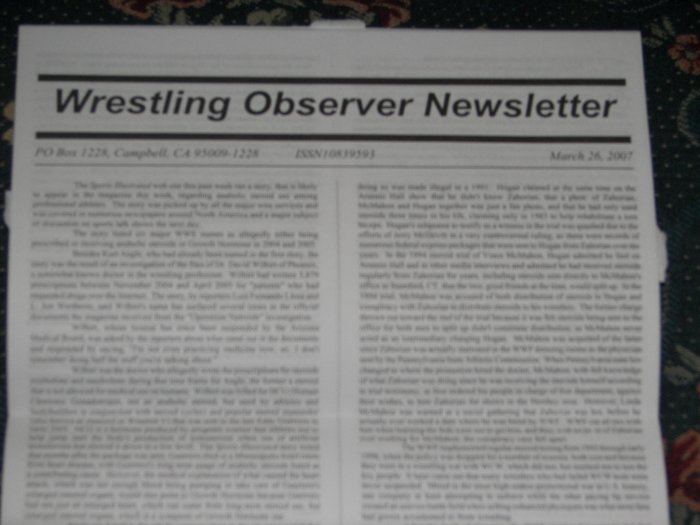 Wrestling Observer 1/15/07 WWE TNA UFC ROH K1 show Ring of Honor