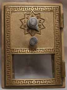 Post Office Box door Grecian style combination lock