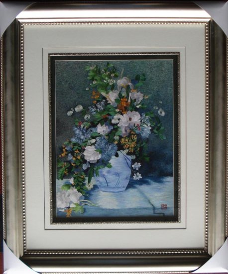 Hand embroidery flowers home decor
