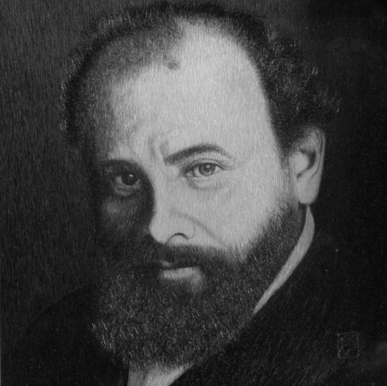 Silk portrait of Gustav Klimt, Chinese hand embroidery art