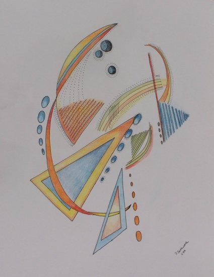 Abstract Pen and Colored Pencil