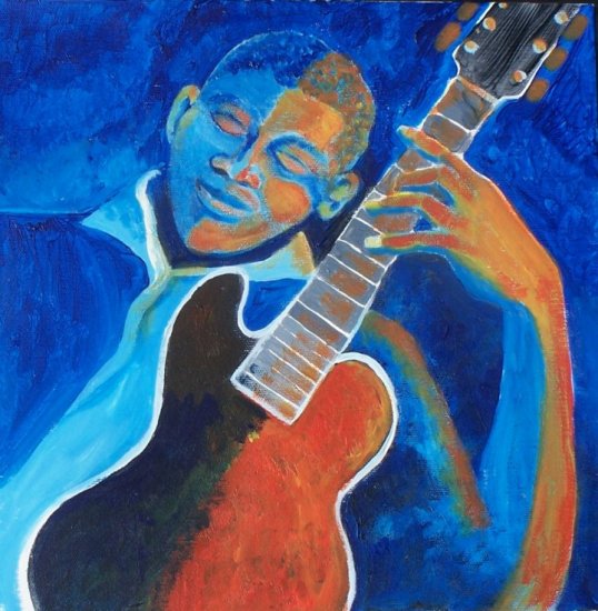 Blue Man with Guitar