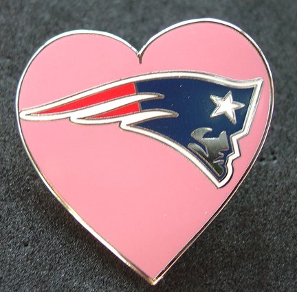 Patriots Heart Logo Silvertone & Enamel Pin