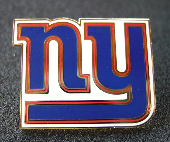 NY Giants Goldtone and Enamel Traditional Logo Pin