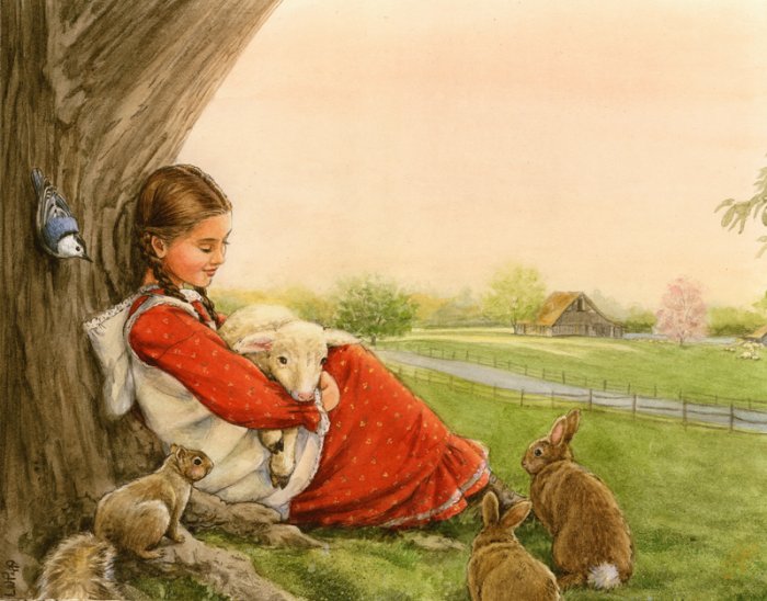 Girl with lamb