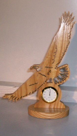 Wooden Eagle Mini Clock