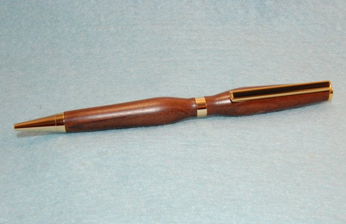 Hand Crafted Bolivian Rose Wood Slimline Pen w/Gold Plating