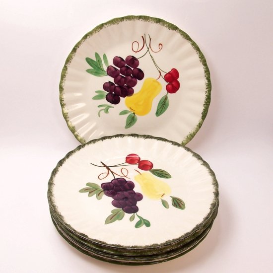6 Blue Ridge Southern Pottery Fruit Fantasy Luncheon Plate, Fine China