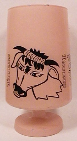 TAURUS SIGN OF THE BULL MOD ZODIAC HOROSCOPE GOBLET GLASS 1960s MID CENTURY
