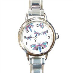 New round Italian Charm Watch Dragonflys