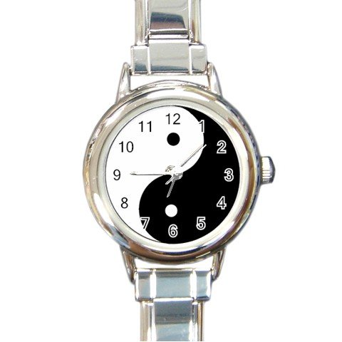 New round Italian Charm Watch Ying Yang
