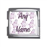 New 18mm Mega Italian Charm Any Name Purple Flowers