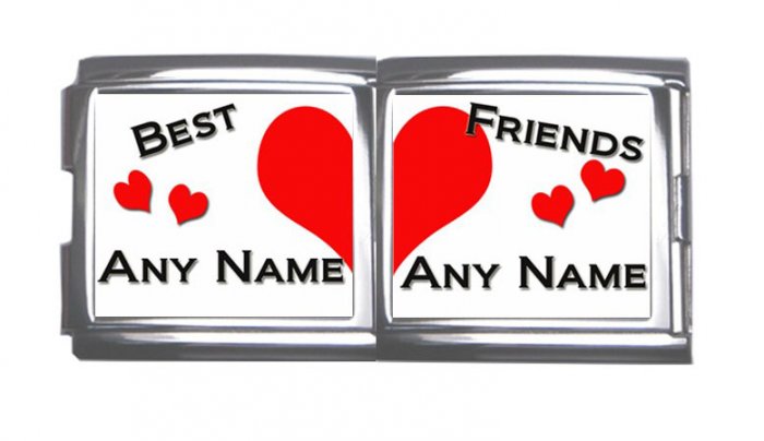 New 18mm Mega photo Italian Charm 2 Set -- Best Friends Any Names