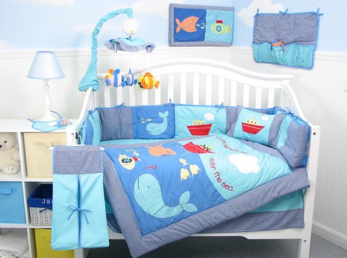 Little Sailor Adventure Baby Infant Nursery Crib Bedding Set 15pcs