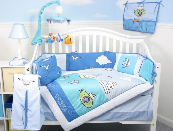 Sea World Adventure Baby Infant Crib Nursery Bedding Set 15pcs