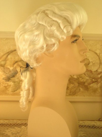 18TH CENTURY COLONIAL MAN WIG~WHITE~MEN'S~POWDER~NEW~HALLOWEEN COSTUME