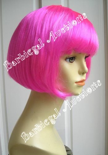 Short Hot Pink Bob Cut Wig - Anime Cosplay Costume