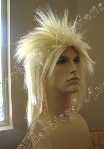 Blonde Heavy Metal Punk Halloween Costume Wig~Rocker