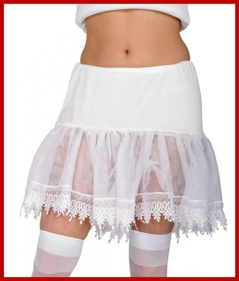 White Teardrop Lace Petticoat~Halloween Costume~One Size~Ruffle