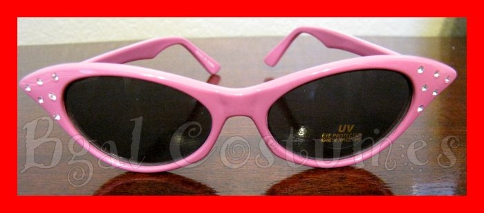 Pink Cateye Sunglasses~Cat Eye~Grease Lady~Halloween Costume