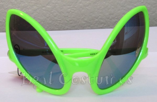 GREEN ALIEN EYE EYES COSTUME GLASSES~LIZARD~UFO~BUG