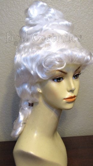 18TH CENTURY COLONIAL WOMAN WIG~WHITE~COSTUME~HALLOWEEN~MARIE ANTOINETTE
