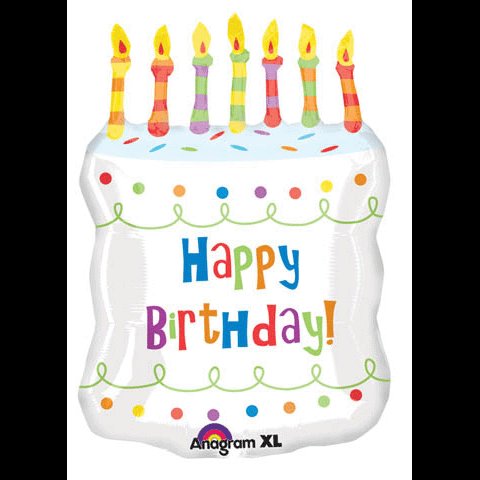 GIANT HAPPY BIRTHDAY CAKE MYLAR PARTY BALLOON~CANDLES