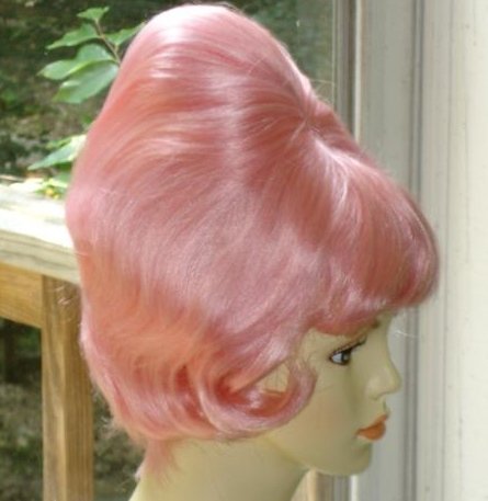 Light Bubblegum Pink Beehive Spitcurl Wig ~1950's-Sixties~Fifties Halloween Costume