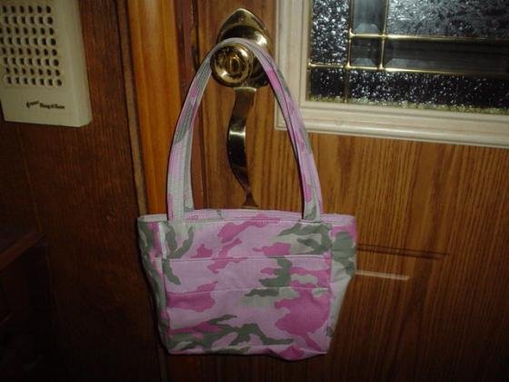New Custom Made Purse Handbag Tote Pink Camo
