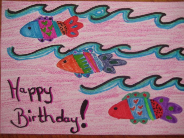 Happy Birthday Fish Handmade Card