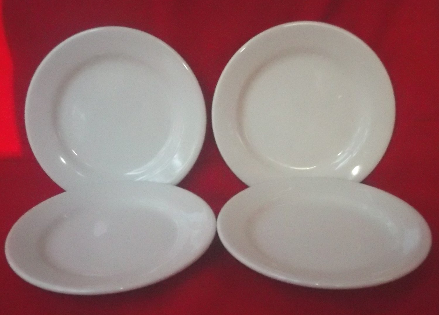4 BUFFALO CHINA BREAD PLATES SET OF 4ALL WHITERESTAURANT HEAVY DUTY
