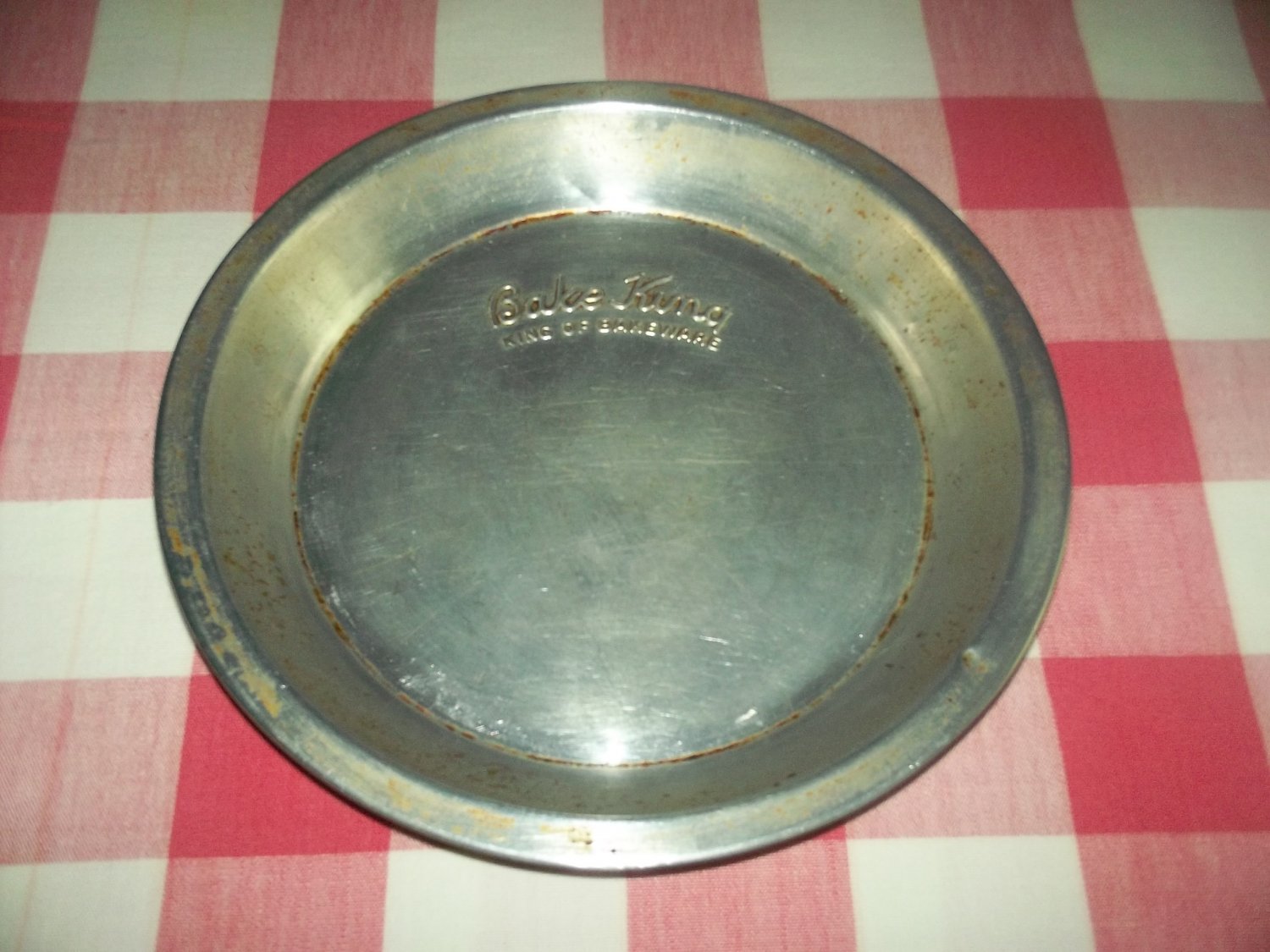 Vintage BAKE KING Aluminum Pie Tin Plate PanBakewareAdvertisingMetal