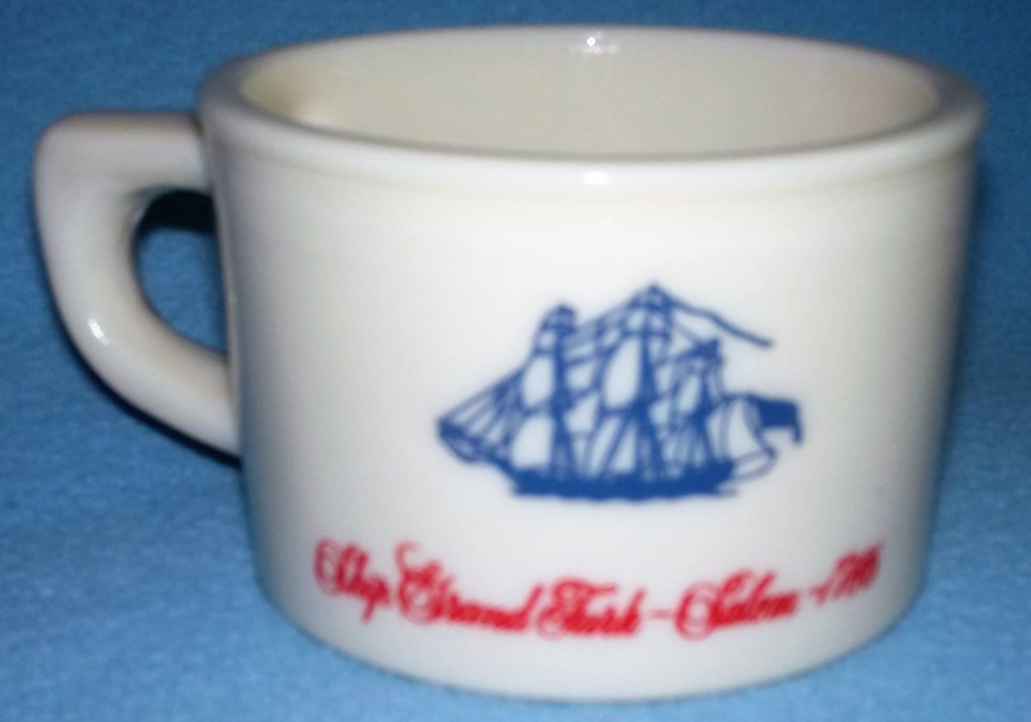 Vintage Old Spice Shaving Mug Shulton Milk Glass Clipper Ships Advertising