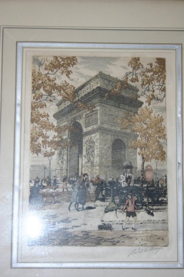Arche De La Broye Handtinted Print