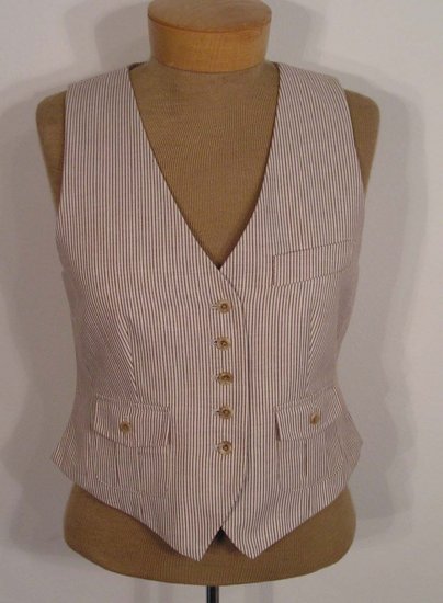 NEW WITH TAG $108 TALBOTS Womens Vest 8P 8 Petites Brown Tan NWT