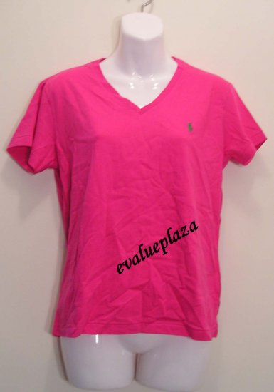 NEW POLO RALPH LAUREN SPORT Womens V Neck Cotton Shirt Top Blouse M Medium NWT
