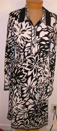 NEW $148 TALBOTS Womens Dress 8 Misses Black White NWT NR