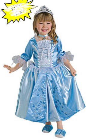 NEW Blue Rosebud Princess Halloween Costume S Kid Child