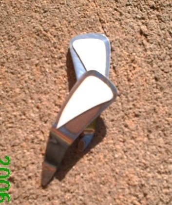 White leather *Zaro design dangle earrings
