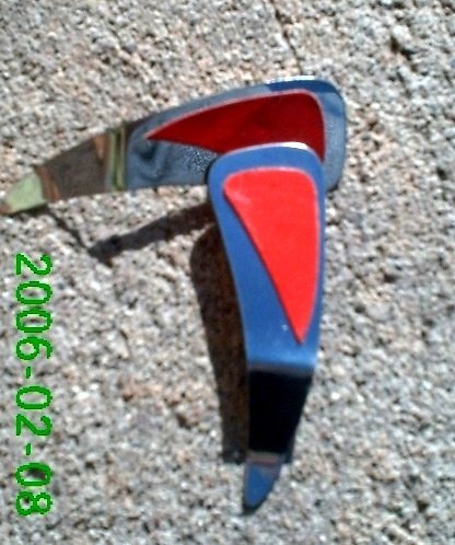 Red leather *Zaro design clip on earrings