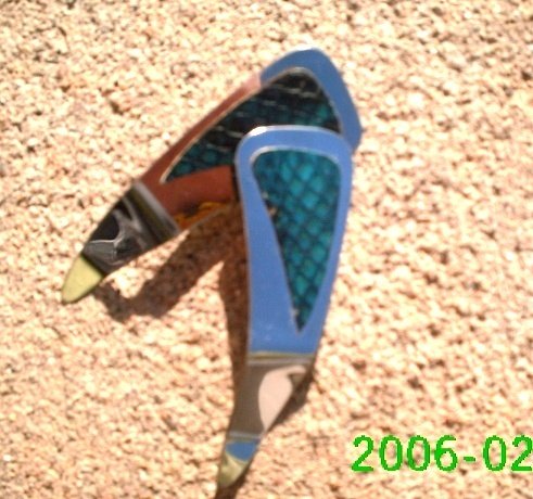 Teal genuine snake skin *Zaro design clip-on earrings