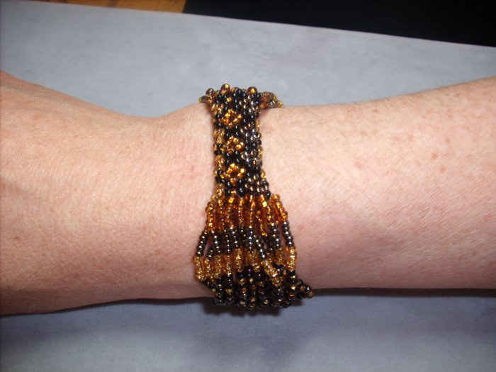 Brown and Gold Beaded Bracelet BR-9