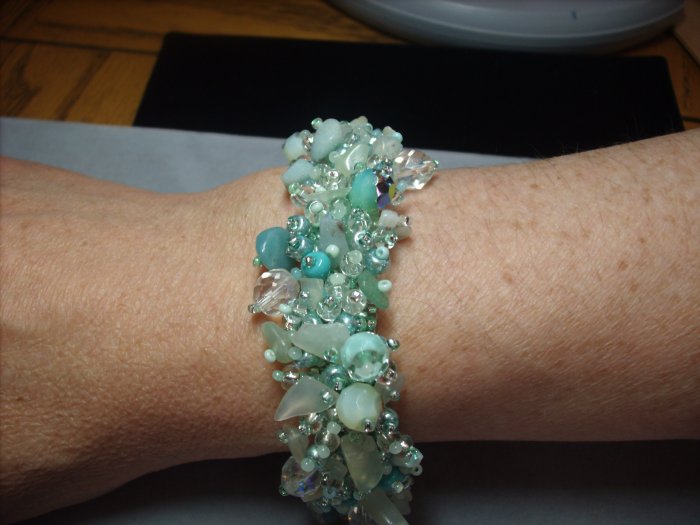 Aquamarine Beaded Bracelet BR-4