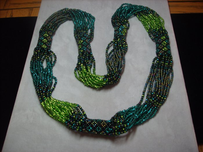 Green & Teal Multi-Strand Necklace NC-1