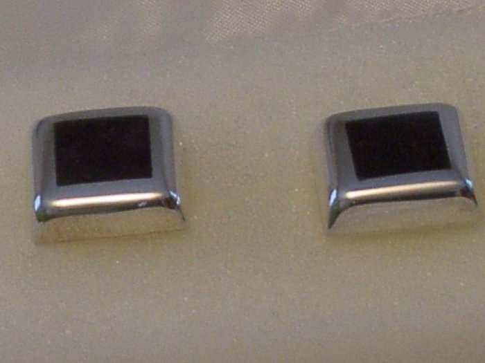 Sterling Silver 925 Earrings w/ Deep Purple Inlay
