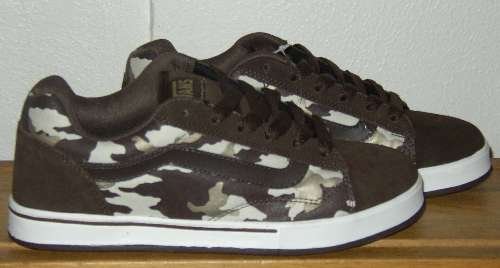 VANS NO SKOOL Brown Camo Skater Shoes Womens 8.5 NWT