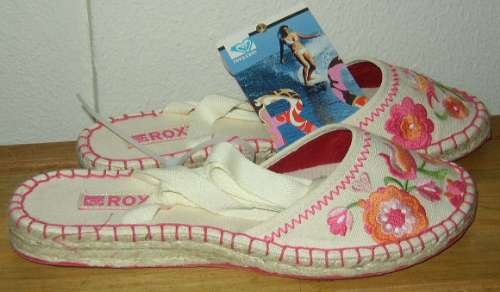 ROXY SIESTA Canvas Espadrille Flat Shoes Womens 7 NWT